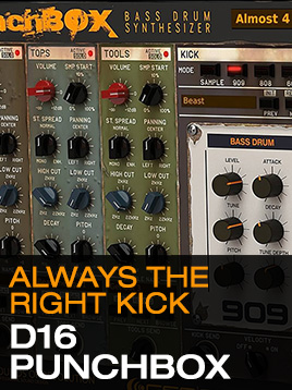 Kick drum synthesizer plugin