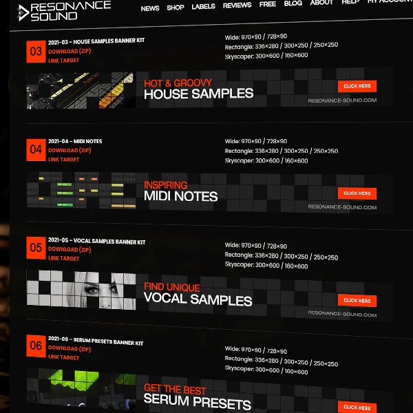 Preview Banner Kits promotion banner of resonance sound products