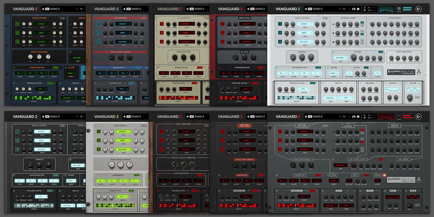 CFA-Sound MIMIC-2 UI Skins Overview premium ui themes for refx Vanguard 2